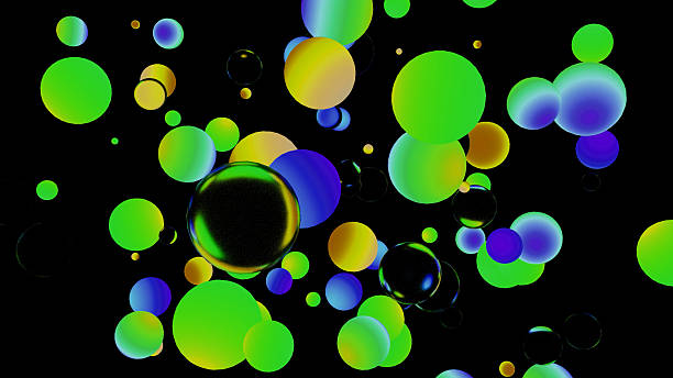 istock Colorful spheres floating on a black background, a vibrant abstract composition 2243292145