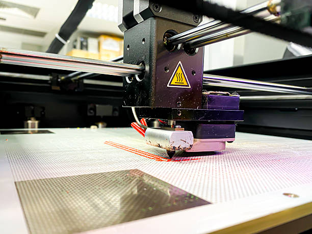 istock Pictures of Machine 3D printer working by top view. 2243293385