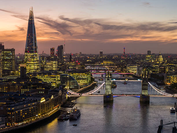 istock London city center night view by drone 2243296083
