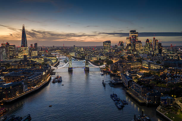 istock London city center night view by drone 2243296087