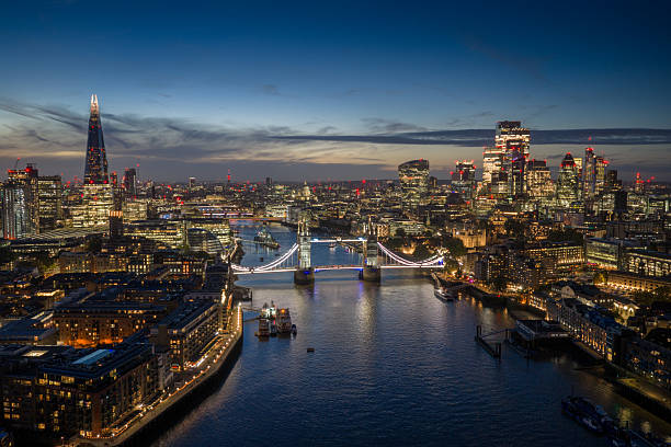 istock London city center night view by drone 2243296112