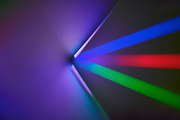 Radiant display of a prism color spectrum on a wall, showcasing the harmony of light and color in a captivating abstract pattern.