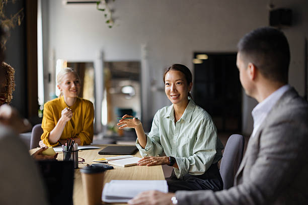 istock Business colleagues collaborating during a training meeting 2243311017