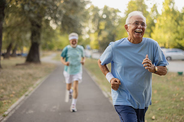 istock Senior men running in park for healthy lifestyle 2243311265
