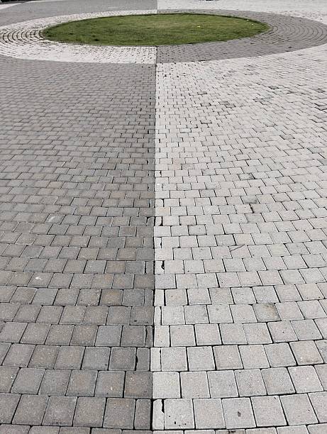 istock Paving blocks in the garden that form a circle 2243314351