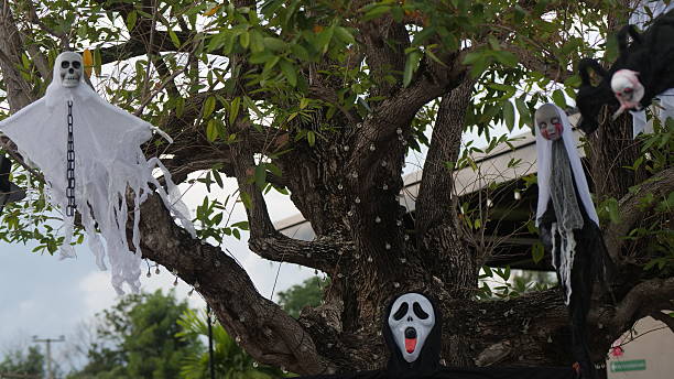 istock evil, ghost, Halloween, happy, horror, house, skull 2243315750