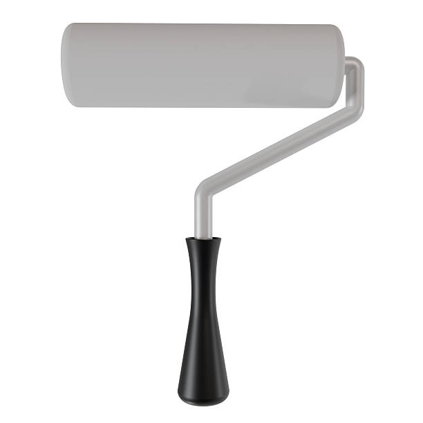 istock 3D render illustration of a paint roller with black handle isolated on white background, symbolizing painting tool, renovation, construction, home improvement, and decorating equipment concept. 2243321979