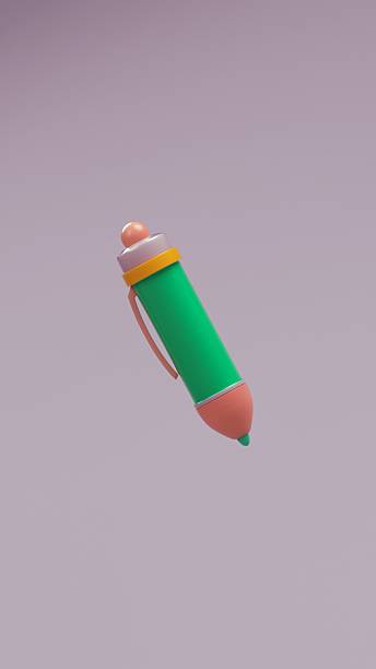 istock Green pen icon on pastel vertical background 2243336223