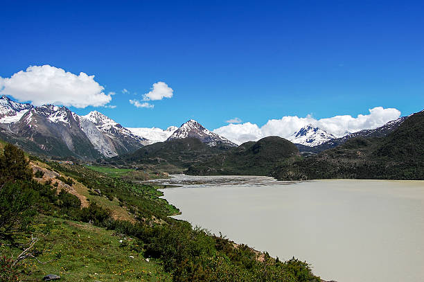 istock Beautiful mountain landscape with a clear lake under blue sky 2243343386