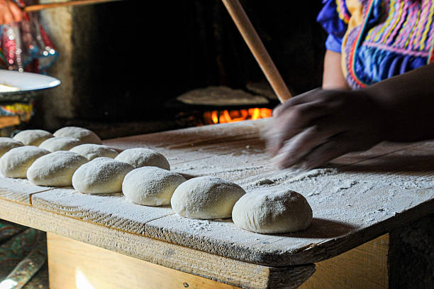 istock Balls of dough on an old board 2243346061