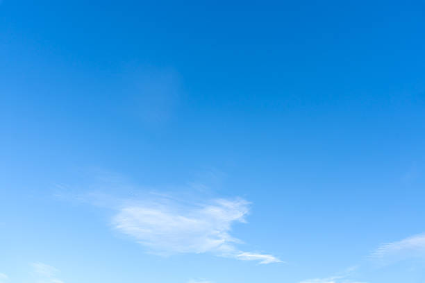 istock Low angle view and full frame of beautiful light blue sky with strange shape of fluffy thin white clouds in the afternoon on sunny day used as natural background texture in decorative art work 2243361773