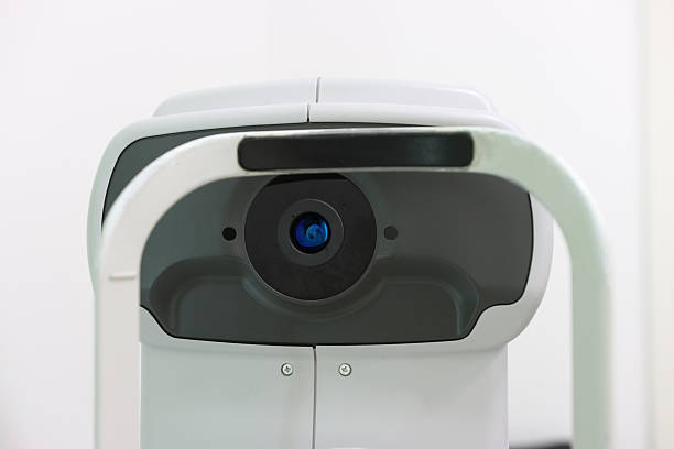 Non-contact tonometer for measuring intraocular pressure. Device for glaucoma screening and eye health monitoring in ophthalmology and optometry.