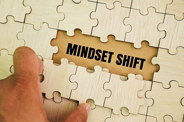 istock Wooden puzzle with the words mindset shift 2243366907
