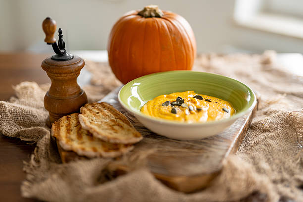 Pumpkin Soup And Toasts Happening Now, An Autumn Dish