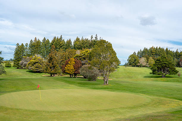 istock Golf Green With Flagstick At Scenic Course 2243373870