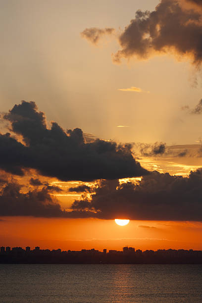 Golden sunrise over the Mediterranean coast of Antalya, Turkey