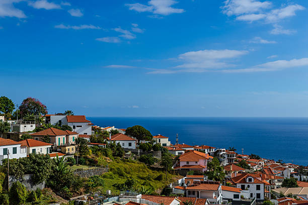 istock Scenic view over Funchal, Madeira with blue ocean and clear sky 2243375821