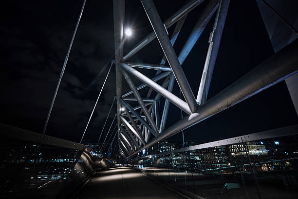 Oslo, Norway - September 6, 2025: Akrobaten pedestrian bridge over railroad in Oslo