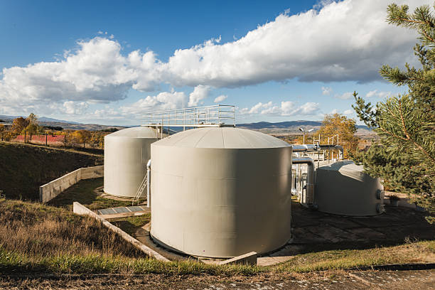 Landscape with water utility station