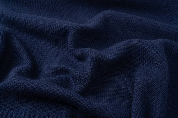 istock Navy blue merino wool sweater texture as background. Top view. 2243383058