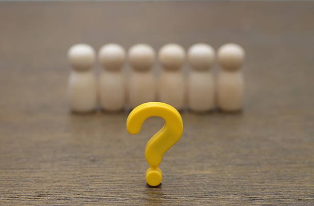 Green check mark and white question mark sitting on blue background. Horizontal composition with copy space. Approval concept.