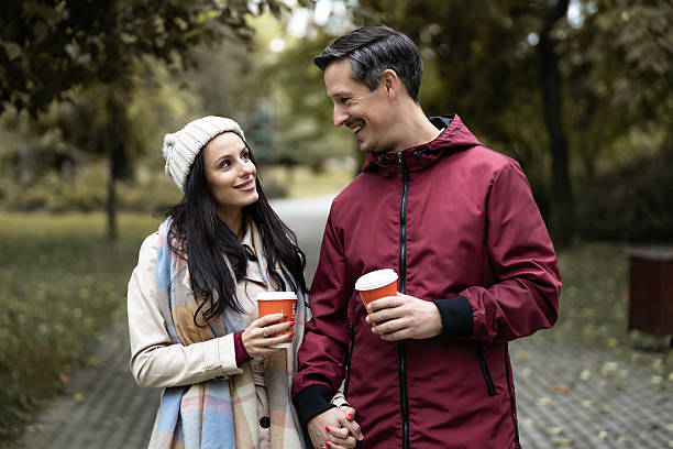istock Romantic couple enjoying a cozy walk 2243388720