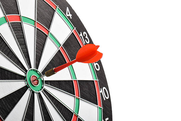 istock Dart board with arrow on white background 2243391746