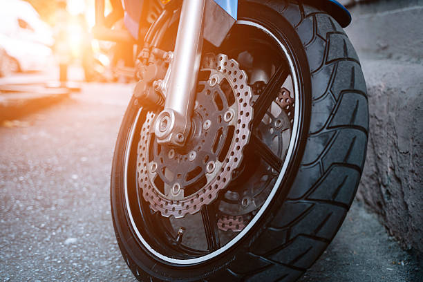 istock Motorcycle Wheel with Sunlight. Concept motorcycles 2243395016