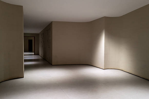 Three-dimensional space of interior corridor with modern decoration