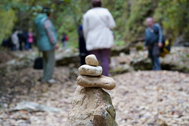 A pyramid made up of several stones. Nature.