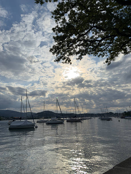 sunset with lakeview