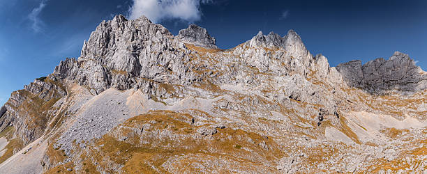 istock Panoramic view of rugged Durmitor National Park featuring sharp rock formations, valleys, and hiking trails under a blue sky 2243412436