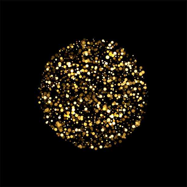 istock Glowing golden glitter sphere. Abstract circular shape made of scattered sparkling particles on black background. Vector illustration with festive bokeh light effect and luxury celebration design 2243416274