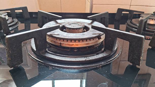 istock Close-up of a Modern Gas Stove Burner in a Kitchen 2243416618