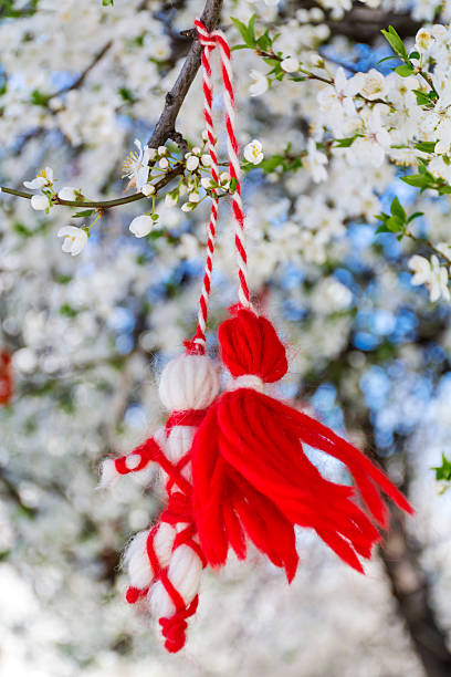 istock Bulgarian traditional spring Martenitsa on a cherry tree 2243422289