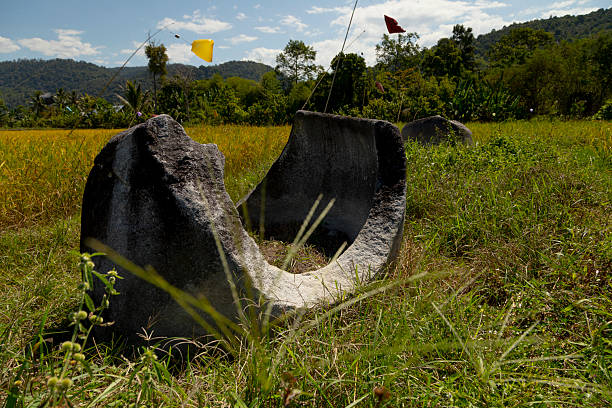 Megalith from unknown prehistoric megalithic cultures, is located in the Bada Valley, Central Sulawesi, Indonesia