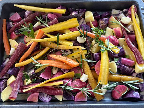 istock Chopped coloured vegetables - rainbow carrots 2243437121