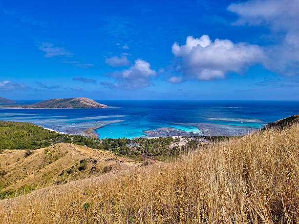 istock Overlooking Tourist Resorts and Blue Lagoon 2243445083