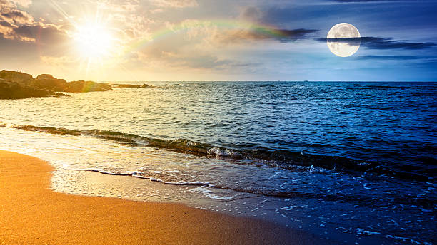 istock panoramic view of sand beach landscape 2243458283