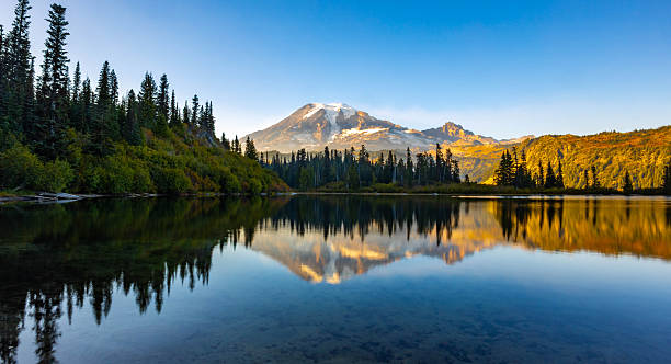 istock Breathtaking Sunset Reflection of Mount Rainier in Bench Lake 2243459033