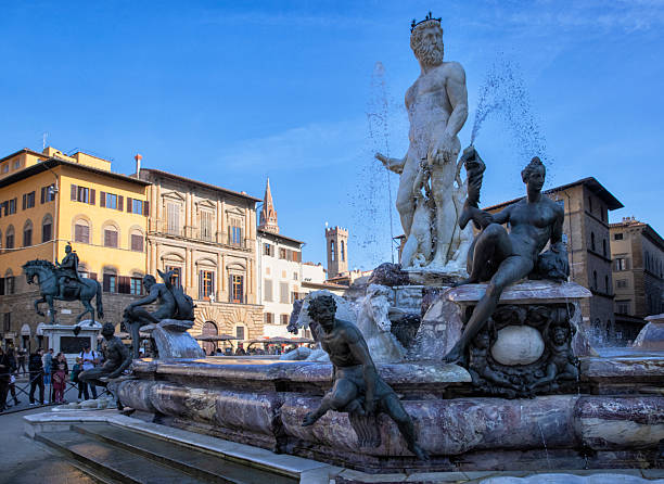 Neptune fountain at Piazza della Signora, Florence, Italy. It was created by Bartolomeo Ammannati between 1560-1574.