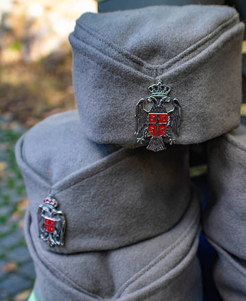 istock Traditional Serbian hat with kokarda 2243463320