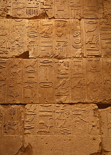 istock Ancient Egyptian hieroglyphs carved on temple wall 2243464225