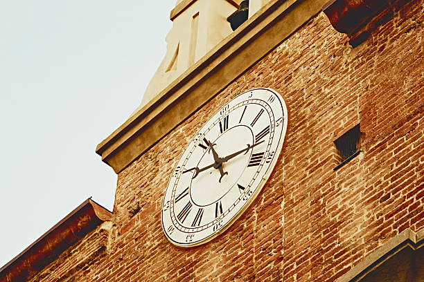 istock Historic Clock with Roman Numerals on Building near Pisa 2243469817
