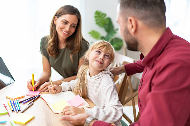 istock Parents helping child with homework learning at home 2243472254