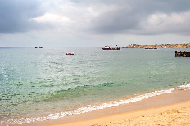 People in a small fishermen boats . Benguela, Angola