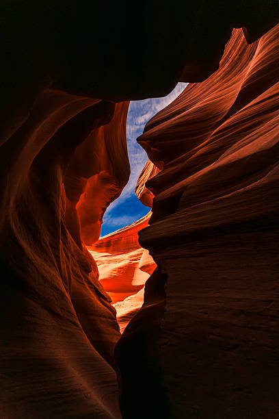 istock Abstract rock formations carved by water and light in a desert canyon 2243477563