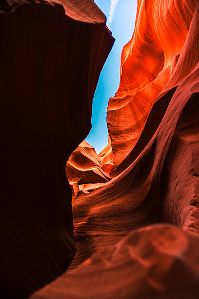 istock Abstract rock formations carved by water and light in a desert canyon 2243477601