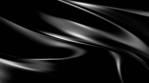 istock Abstract black and white monochrome liquid metal fabric with glossy folds and smooth reflections forming elegant luxury surface texture and modern flowing satin design 2243479599