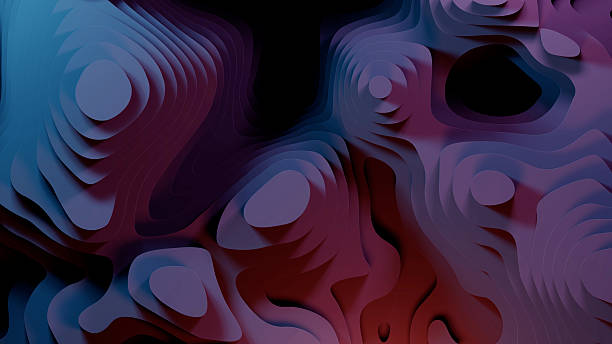 istock Abstract 3D gradient terrain landscape with smooth layered topographic shapes in blue and red tones creating futuristic digital hills and valleys with soft depth and light shadows 2243479627